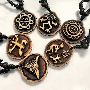 PR Taino, Coqui frog, Cemi, Sun, Turtles, Necklace